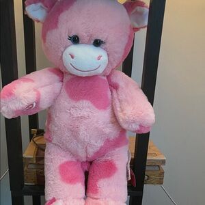 Build A Bear Strawberry Spotted Pink Plush Cow Toy